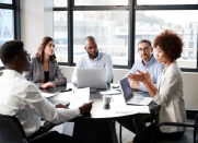 Group of people meeting in a conference room