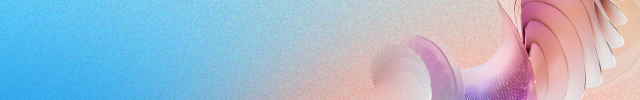Soft gradient blue‑to‑peach background with curved pink and white abstract shapes on the right.