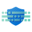 Blue shield representing privacy and protection.
